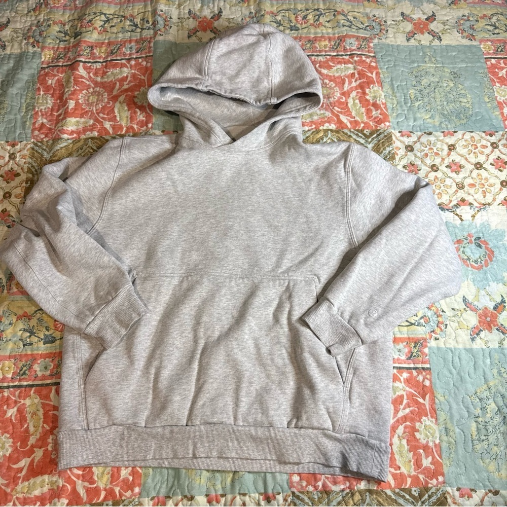 lululemon athletica Light Gray Relaxed Pullover Hoodie size XS Minimalist Comfy - Picture 6 of 10